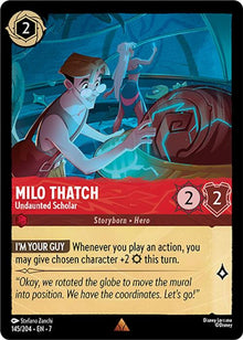 Milo Thatch - Undaunted Scholar 145/204 Rare Archazia's Island Lorcana Near Mint