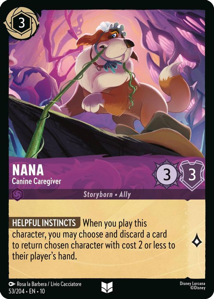 Nana - Canine Caregiver 53/204 Uncommon Whispers in the Well Lorcana Near Mint