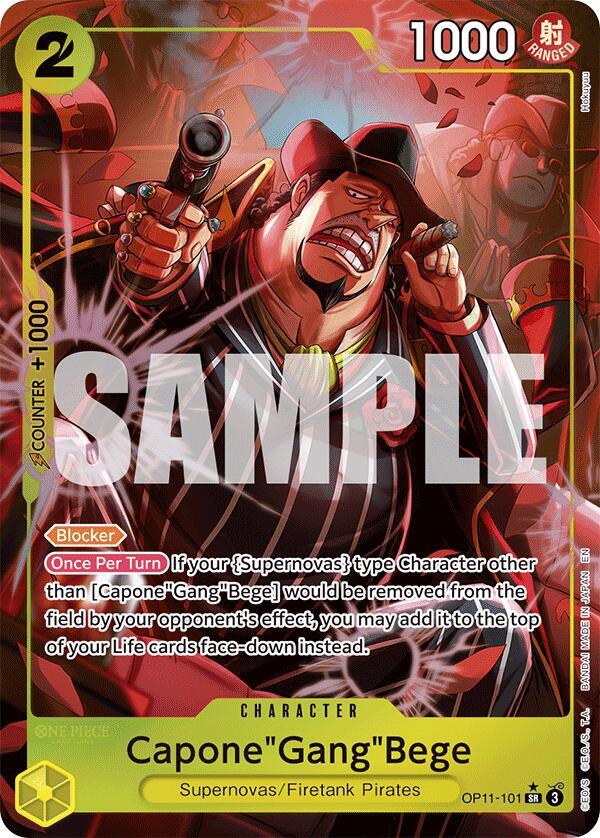 Capone"Gang"Bege (101) (Alternate Art) OP11-101 A Fist of Divine Speed One Piece Foil NM