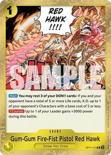 Gum-Gum Fire-Fist Pistol Red Hawk OP11-114 A Fist of Divine Speed One Piece Foil NM