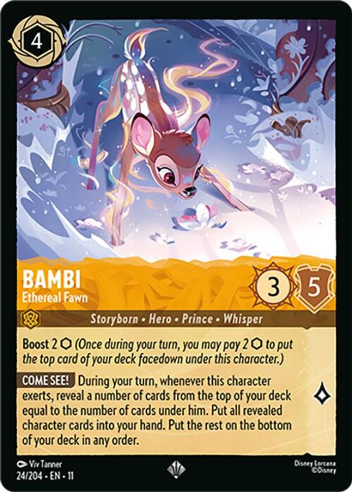 Bambi - Ethereal Fawn 24/204 Super Rare Winterspell Lorcana Near Mint