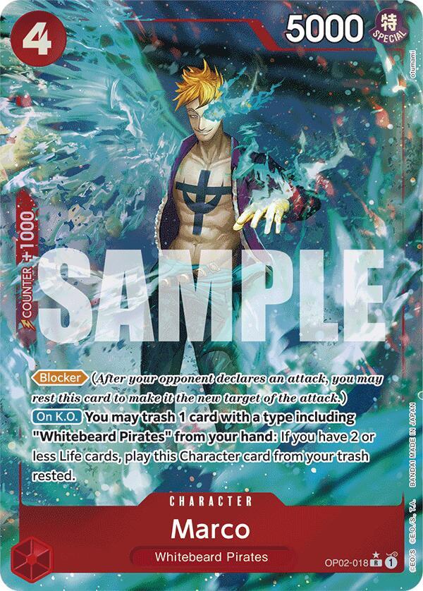 Marco (Full Art) OP02-018 Rare Premium Booster -The Best- One Piece Foil NM
