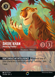 Shere Khan - Menacing Predator (Enchanted) 212/204 Rise of the Floodborn Lorcana Holo NM