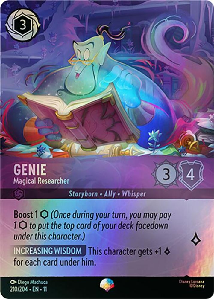 Genie - Magical Researcher (Epic) 210/204 Epic Winterspell Lorcana Holo NM