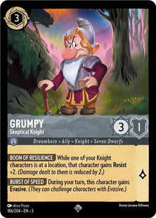 Grumpy - Skeptical Knight 186/204 Super Rare Shimmering Skies Lorcana Near Mint