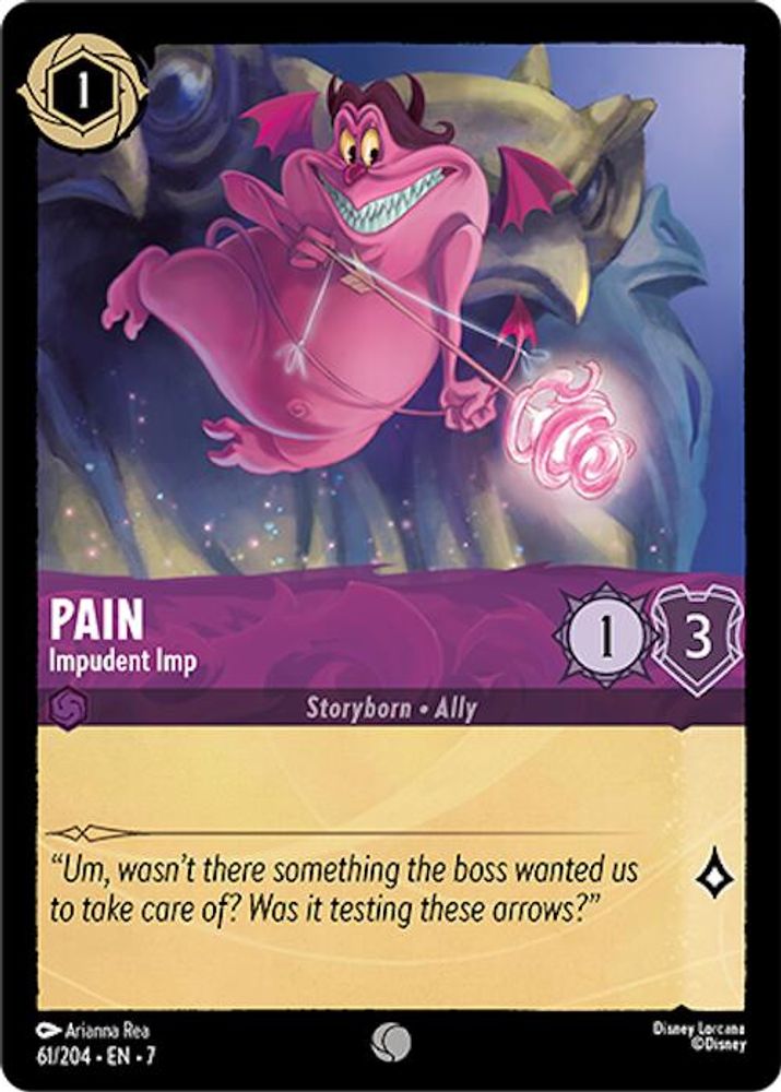 Pain - Impudent Imp 61/204 Common Archazia's Island Lorcana Near Mint