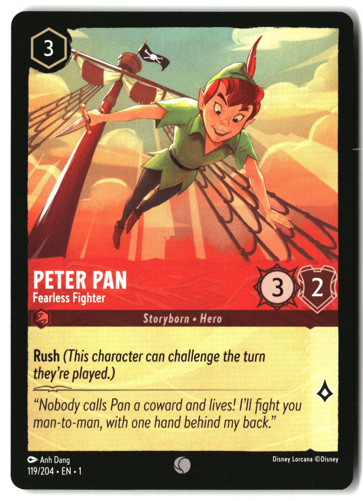 Peter Pan - Fearless Fighter 119/204 Common The First Chapter Lorcana LP