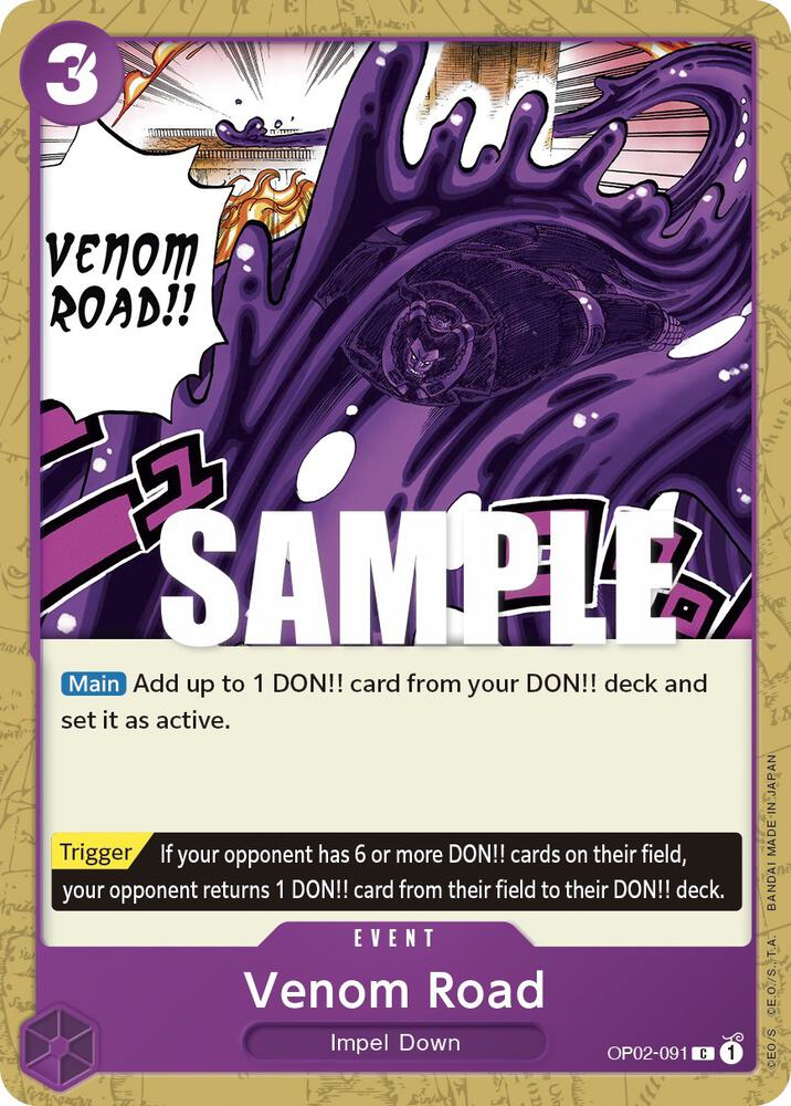 Venom Road OP02-091 Common Paramount War One Piece Near Mint