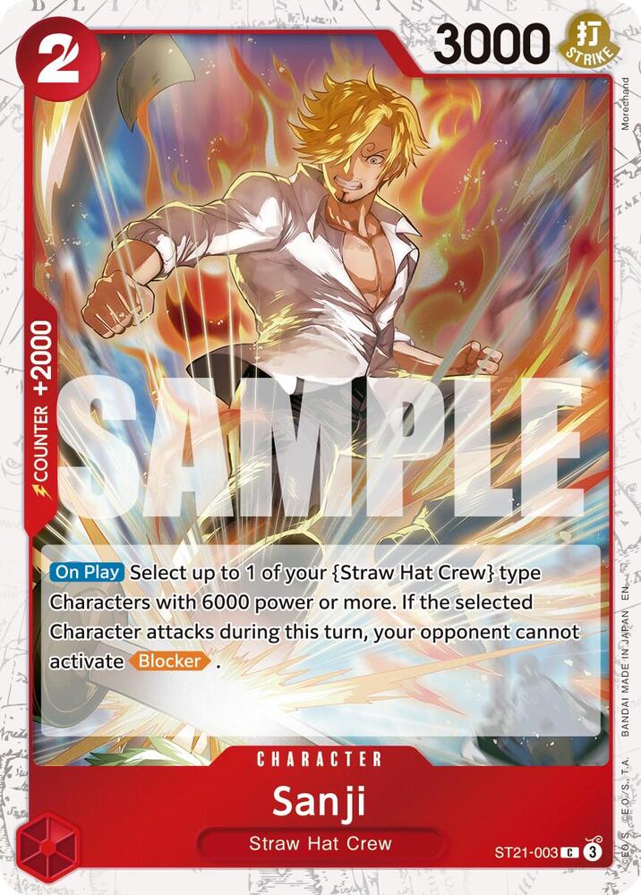 Sanji (Pirate Foil) ST21-003 Premium Booster -The Best- Vol. 2 One Piece NM