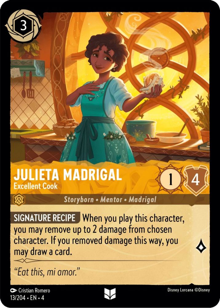 Julieta Madrigal - Excellent Cook 13/204 Uncommon Ursula's Return Lorcana NM