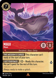 Maui - Whale 114/204 Rare Into the Inklands Lorcana Near Mint