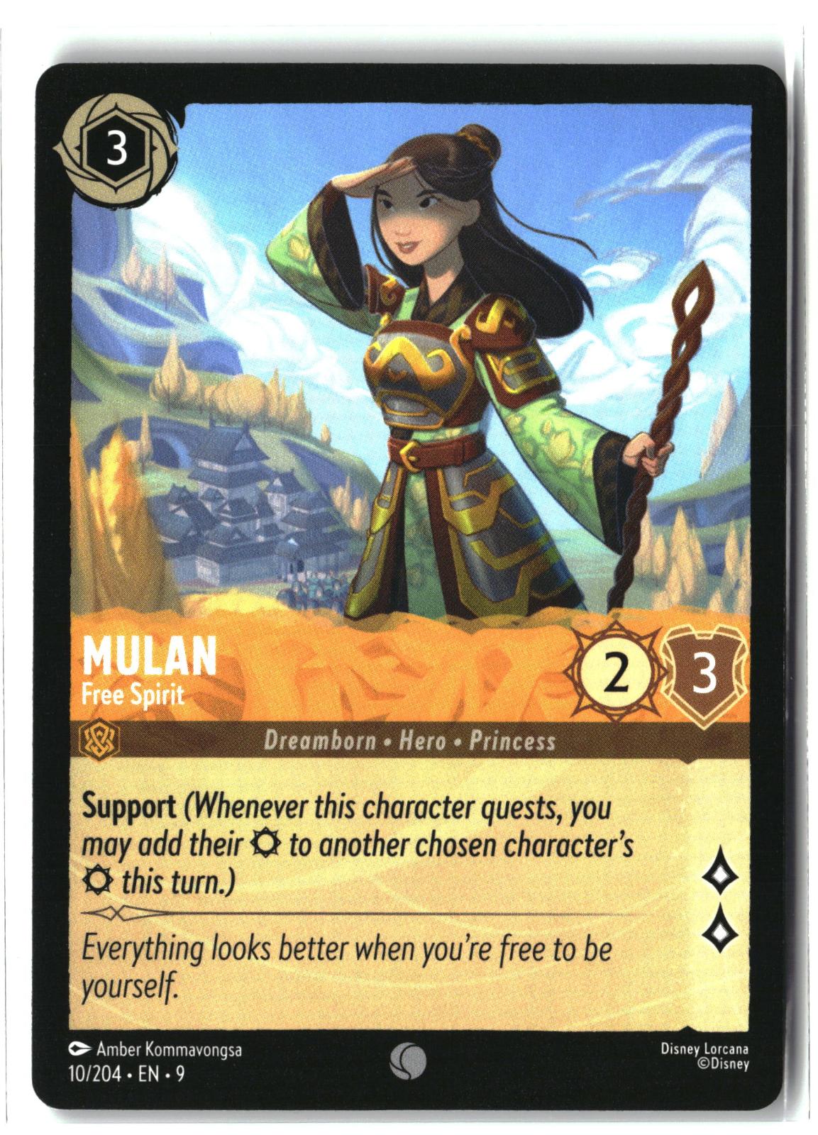 Mulan - Free Spirit 10/204 Common Fabled Lorcana Lightly Played