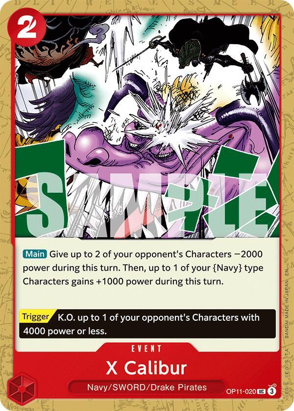 X Calibur OP11-020 Uncommon A Fist of Divine Speed One Piece Near Mint