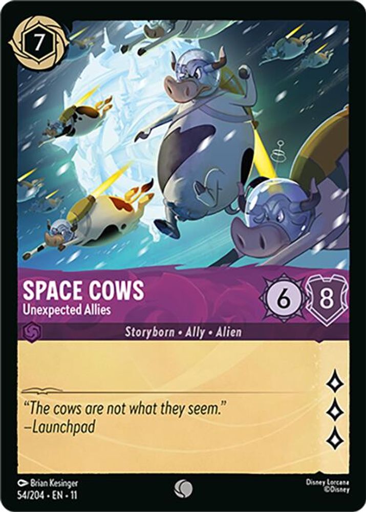 Space Cows - Unexpected Allies 54/204 Common Winterspell Lorcana Near Mint