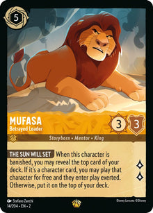 Mufasa - Betrayed Leader 14/204 Legendary Rise of the Floodborn Lorcana NM