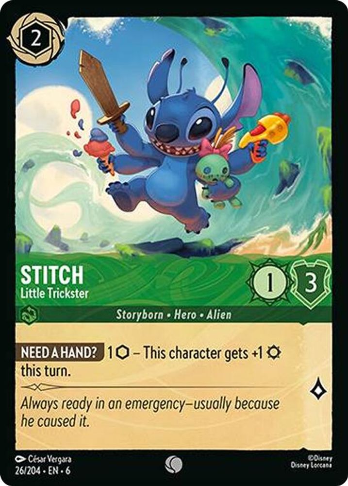 Stitch - Little Trickster 26/204 Common Azurite Sea Lorcana Near Mint