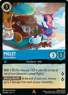 Piglet - Cocoa Maker 147/204 Rare Winterspell Lorcana Near Mint