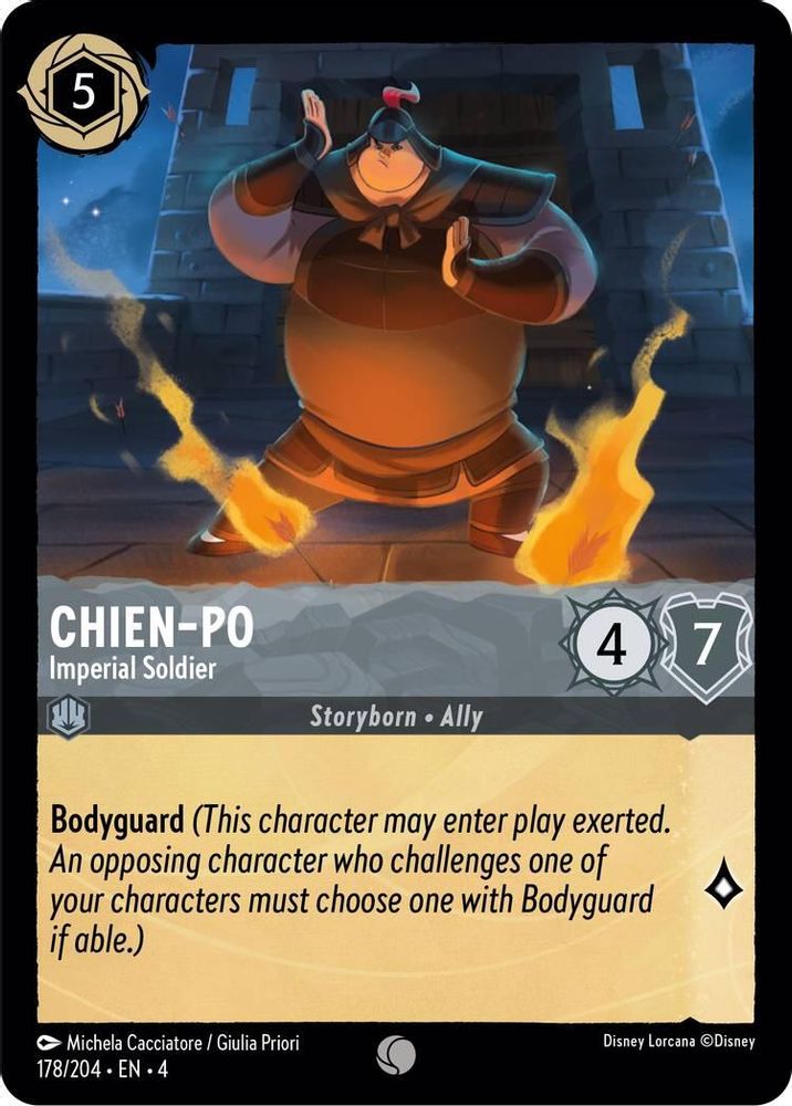 Chien-Po - Imperial Soldier 178/204 Common Ursula's Return Lorcana Near Mint