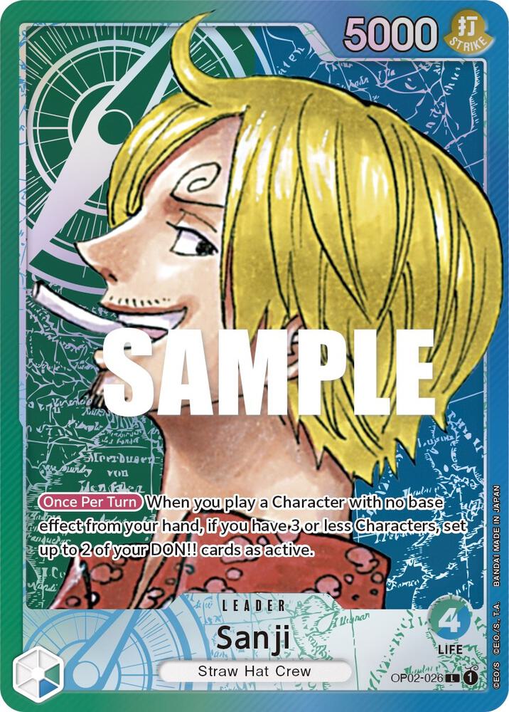 Sanji (Alternate Art) OP02-026 Leader Paramount War One Piece Foil Near Mint