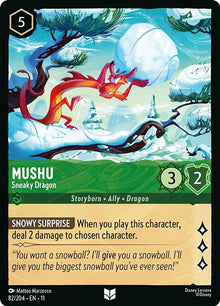 Mushu - Sneaky Dragon 82/204 Uncommon Winterspell Lorcana Near Mint