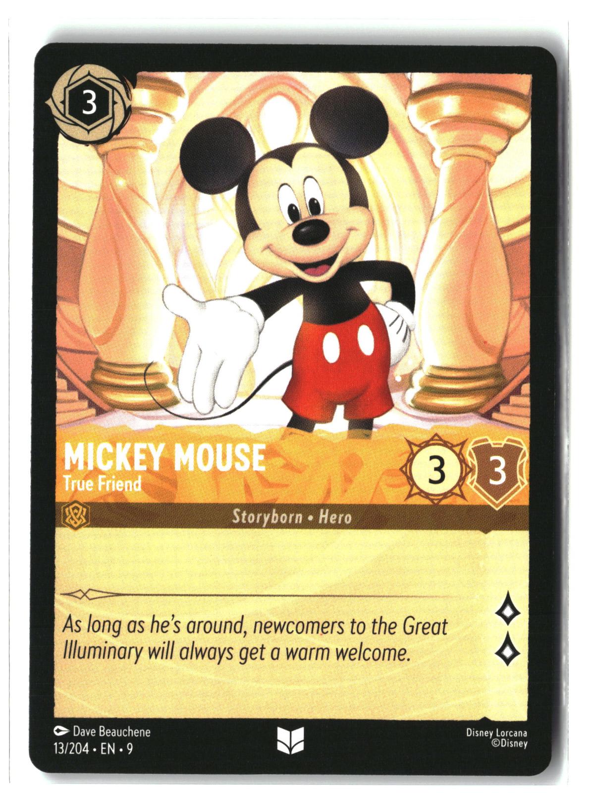 Mickey Mouse - True Friend 13/204 Uncommon Fabled Lorcana Lightly Played