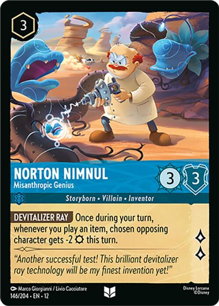 Norton Nimnul - Misanthropic Genius 146/204 Uncommon Wilds Unknown Lorcana NM