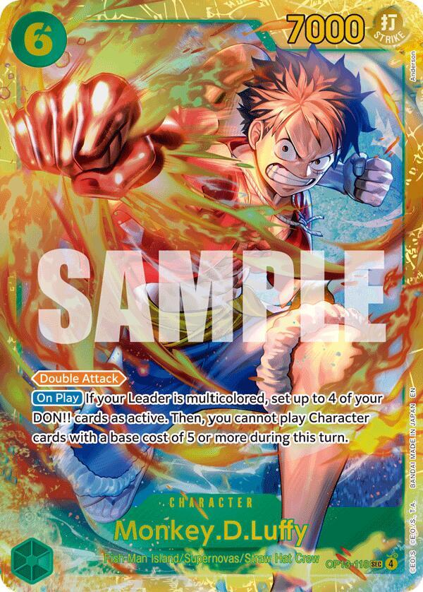 Monkey.D.Luffy (118) OP13-118 Secret Rare Carrying On His Will One Piece Foil NM