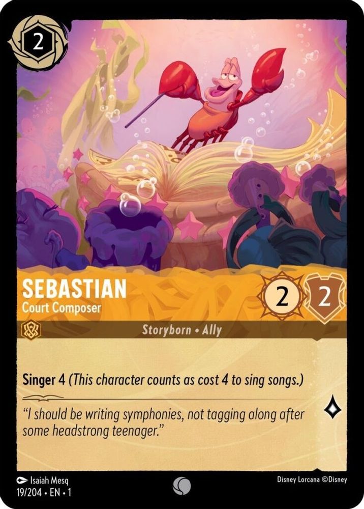 Sebastian - Court Composer 19/204 Common The First Chapter Lorcana Near Mint