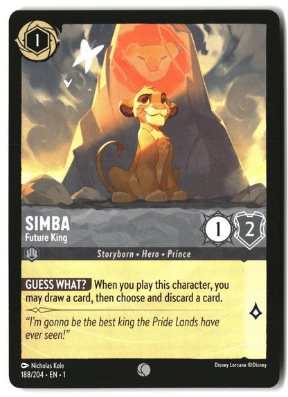 Simba - Future King 188/204 Common The First Chapter Lorcana Lightly Played