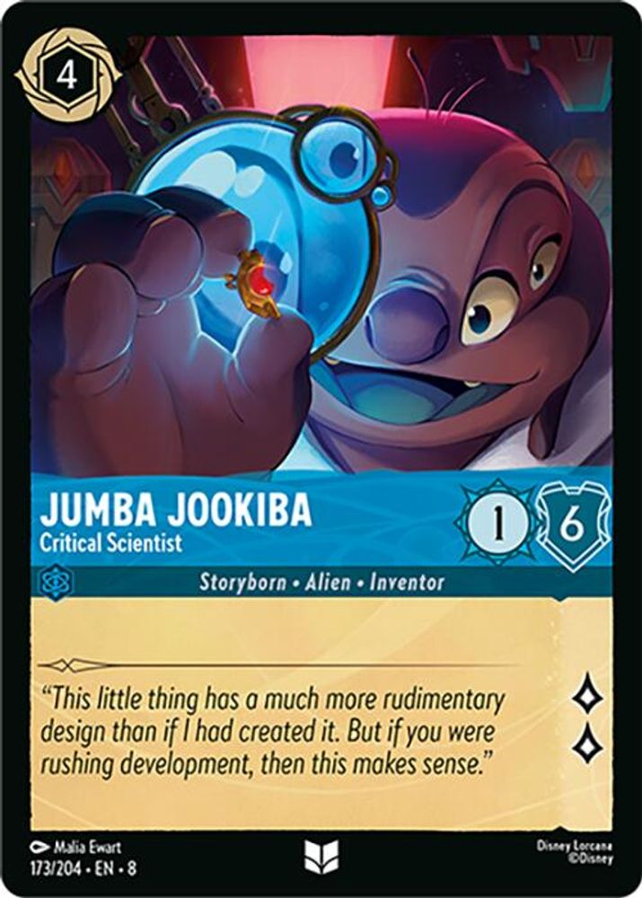 Jumba Jookiba - Critical Scientist 173/204 Uncommon Reign of Jafar Lorcana NM