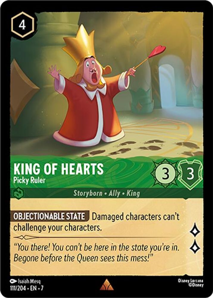 King of Hearts - Picky Ruler 111/204 Rare Archazia's Island Lorcana Near Mint
