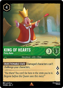 King of Hearts - Picky Ruler 111/204 Rare Archazia's Island Lorcana Near Mint