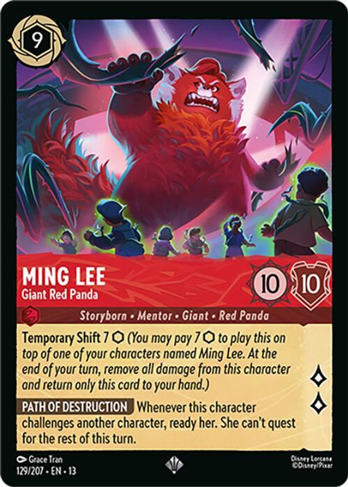 Ming Lee - Giant Red Panda 129/204 Super Rare Attack of the Vine! Lorcana NM