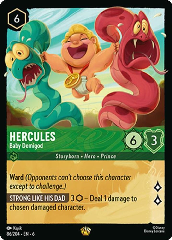 Hercules - Baby Demigod 86/204 Legendary Azurite Sea Lorcana Near Mint