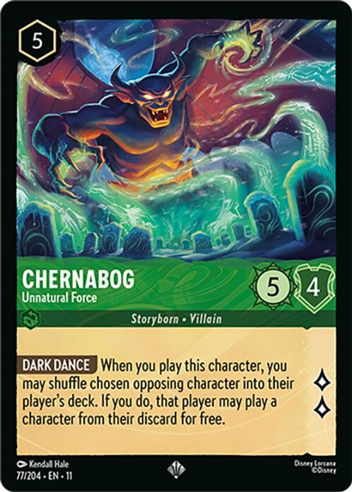 Chernabog - Unnatural Force 77/204 Super Rare Winterspell Lorcana Near Mint
