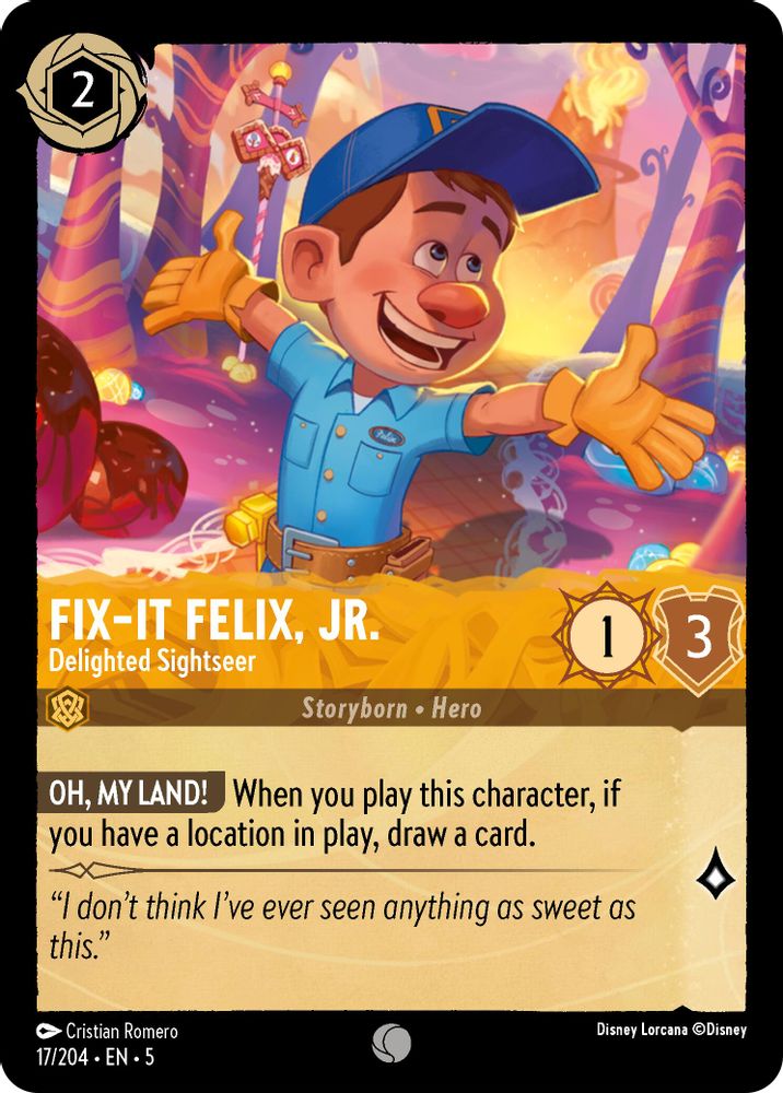 Fix-It Felix, Jr. - Delighted Sightseer 17/204 Shimmering Skies Lorcana NM