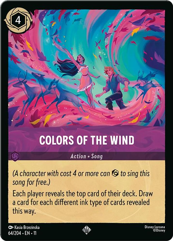 Colors of the Wind 64/204 Super Rare Winterspell Lorcana Near Mint