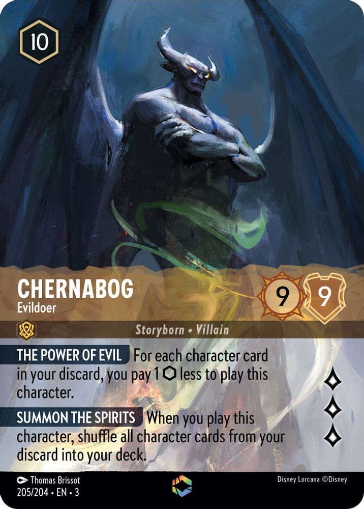 Chernabog - Evildoer (Enchanted) 205/204 Into the Inklands Lorcana Holo NM