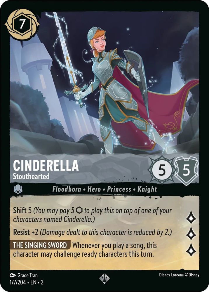 Cinderella - Stouthearted 177/204 Super Rare Rise of the Floodborn Lorcana NM