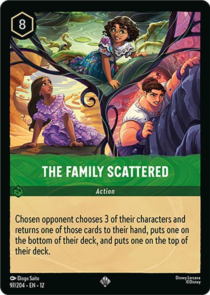 The Family Scattered 97/204 Super Rare Wilds Unknown Lorcana Near Mint