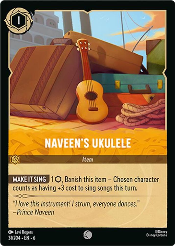 Naveen's Ukulele 31/204 Common Azurite Sea Lorcana Near Mint