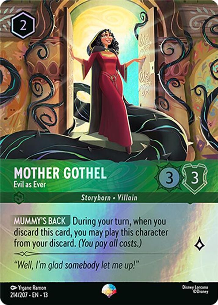 Mother Gothel - Evil as Ever (Epic) 214/204 Attack of the Vine! Lorcana Holo NM