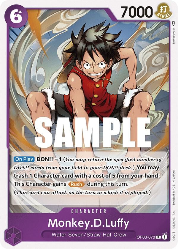 Monkey.D.Luffy OP03-070 Rare Pillars of Strength One Piece Foil Near Mint