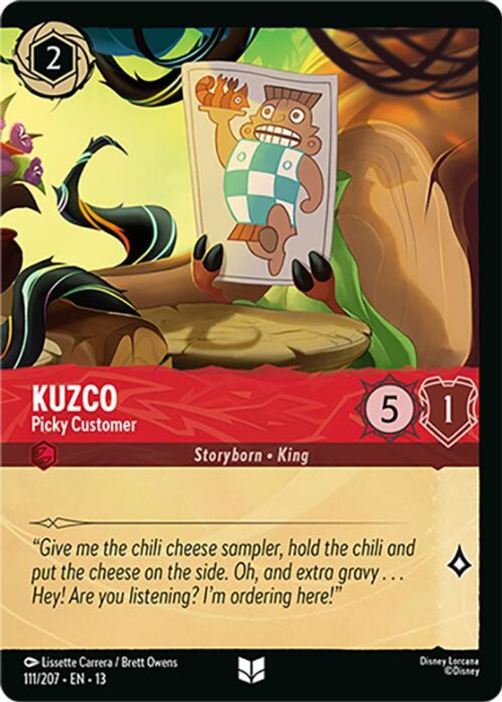 Kuzco - Picky Customer (Foil) 111/204 Attack of the Vine! Lorcana Cold Foil NM