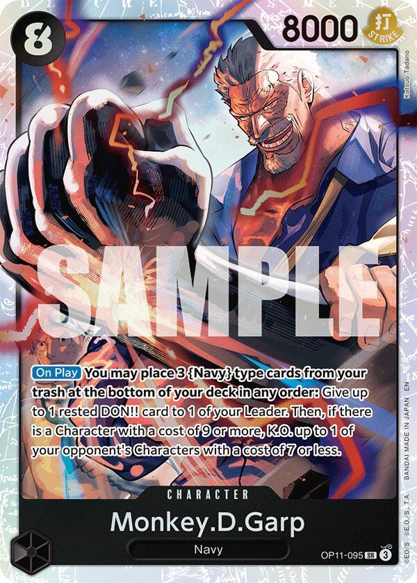 Monkey.D.Garp OP11-095 Super Rare A Fist of Divine Speed One Piece Foil NM