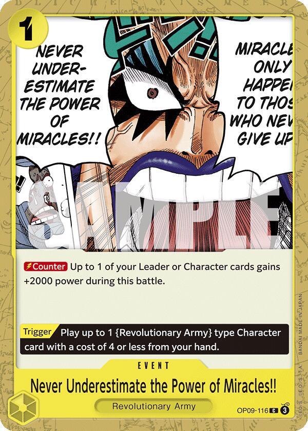 Never Underestimate the Power of Miracles!! OP09-116 Emperors in the New World One Piece NM