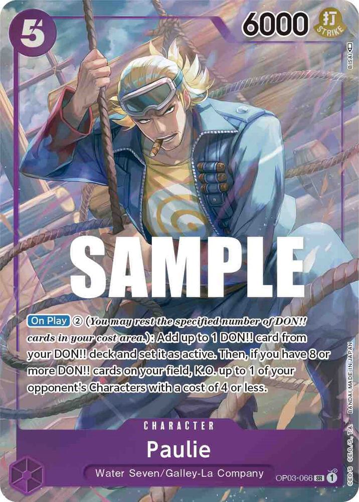 Paulie (Alternate Art) OP03-066 Super Rare Pillars of Strength One Piece Foil NM