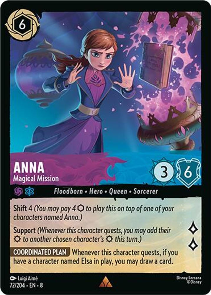 Anna - Magical Mission 72/204 Rare Reign of Jafar Lorcana Near Mint