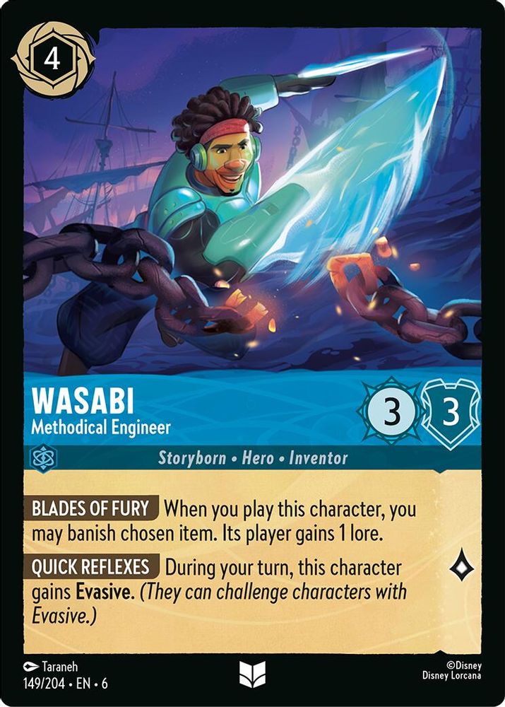 Wasabi - Methodical Engineer 149/204 Uncommon Azurite Sea Lorcana Near Mint