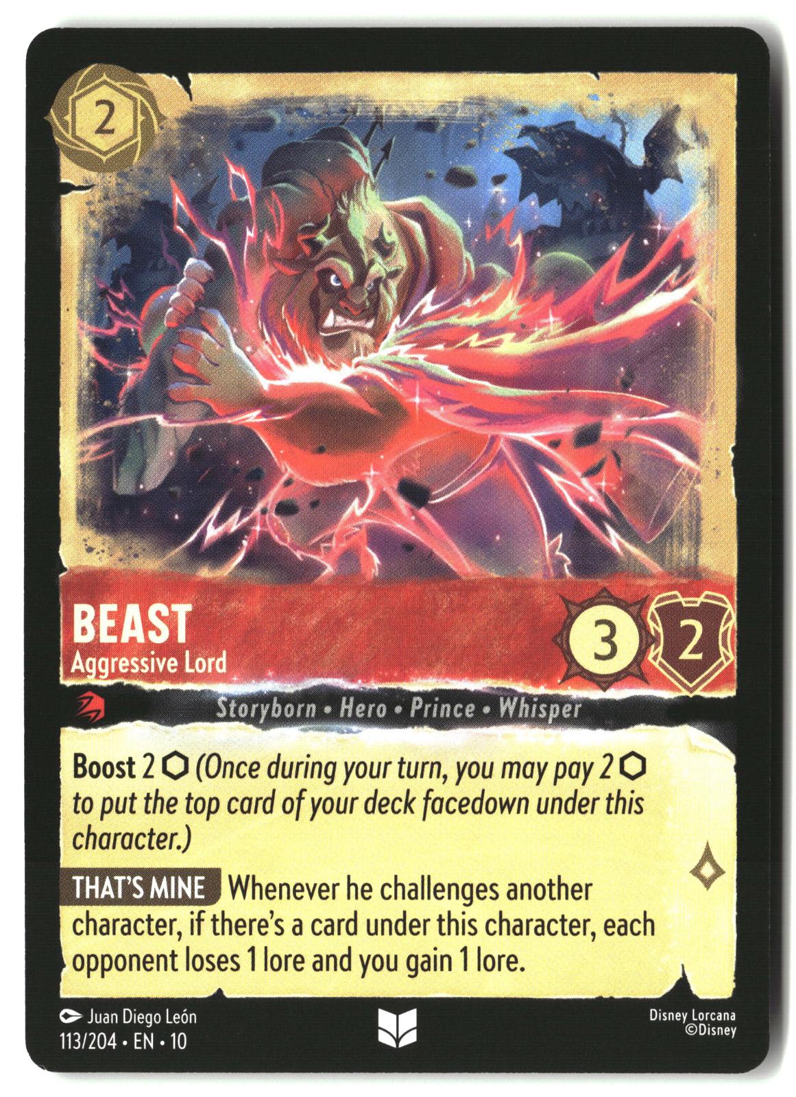 Beast - Aggressive Lord 113/204 Uncommon Whispers in the Well Lorcana LP